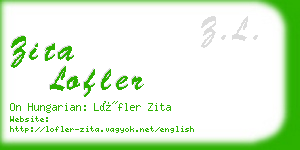 zita lofler business card